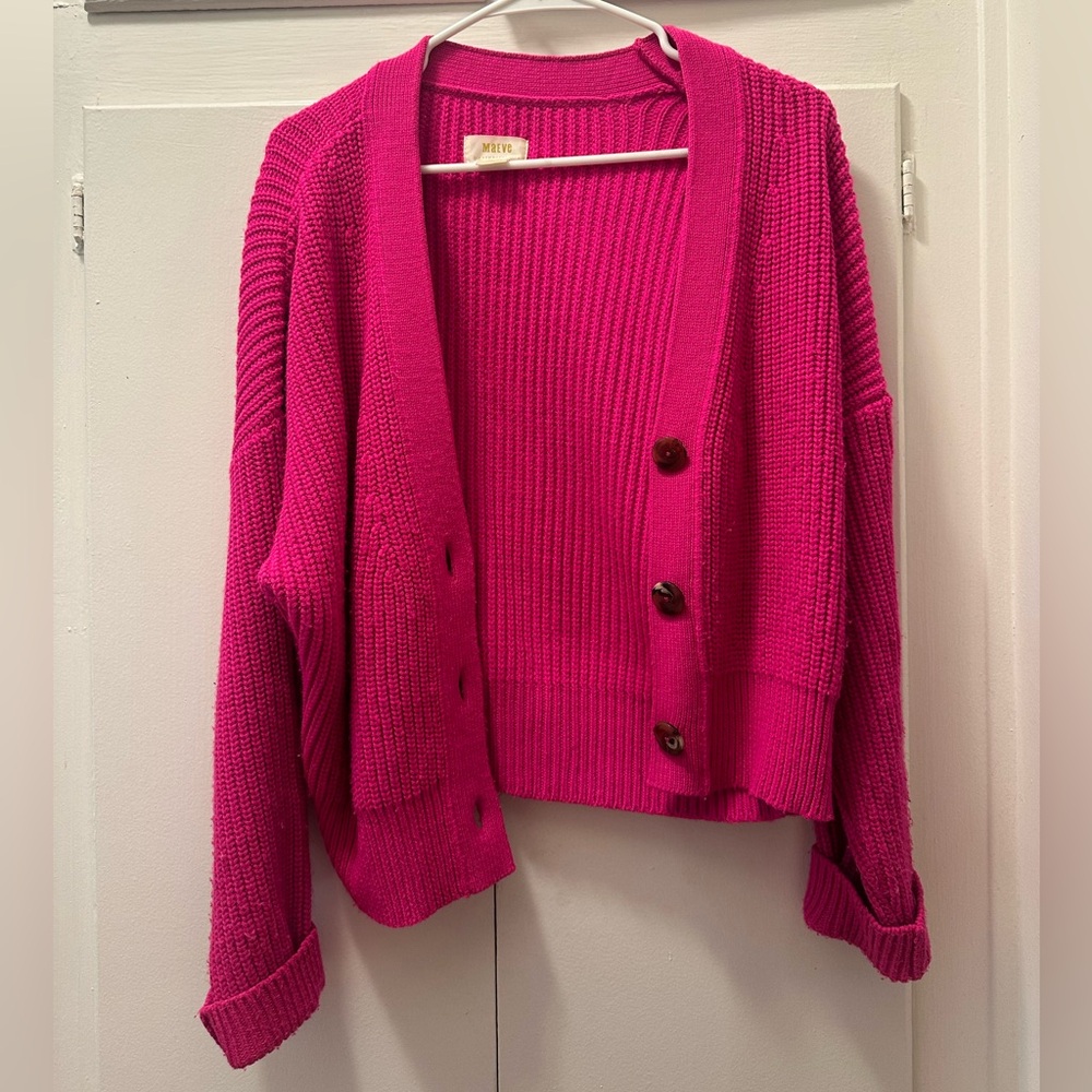 Anthropologie Pink Cardigan Sweater